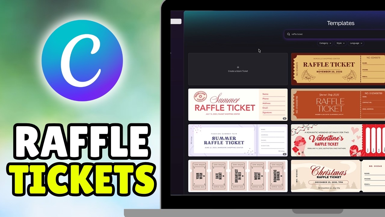 How To Make & Print Raffle Tickets In Canva (2026) - Full Guide - YouTube