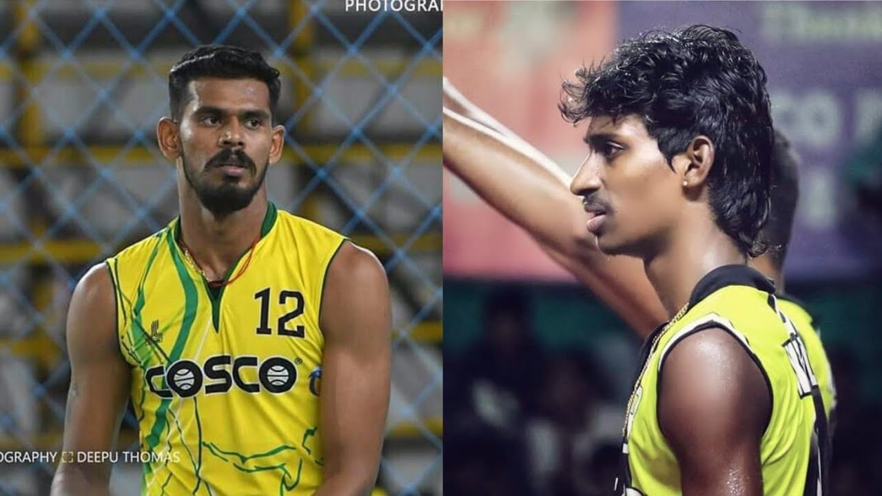 Ajith lal, Jerome vineeth, Vipin kerala vs tamilnadu, Set 2, Senior volleyball