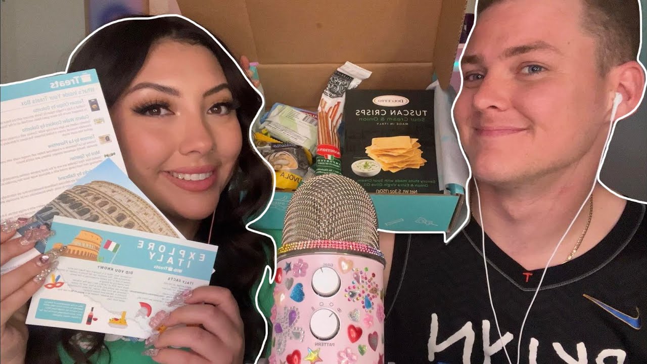 ASMR international snacks taste test with my boyfriend (we're Australian) 💕