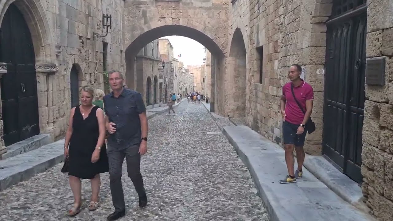 Rhodes medieval city summer exploration walk, Greece 2022