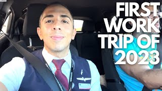 FIRST FLIGHT ATTENDANT TRIP OF 2023 | FLIGHT ATTENDANT VLOG