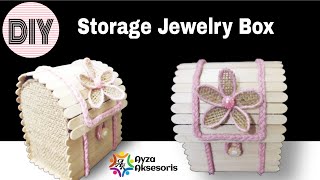 DIY Jewellery Storage Box Made From Popsicle Sticks | Kotak Penyimpanan Perhiasan dari Stik Es Krim