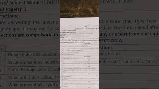 mba gen industrialrelations and labour laws