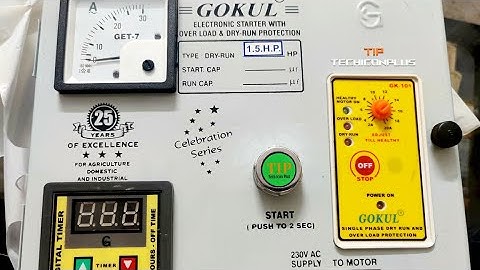 Gokul Single Phase Electronic Motor Starter With Overload and Dry run Protection and Timer | 1.5 HP