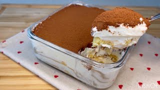 Dessert in 5 minutes! Tiramisu! No egg! No oven! No gelatin!