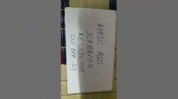 appsc aso screening test results out