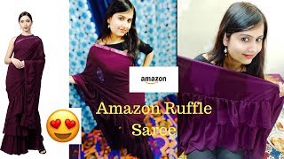 ruffle saree amazon
