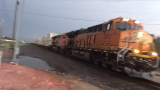 A Southbound BNSF #3872 Loaded Intermodal Stack Train With Empty Well Cars