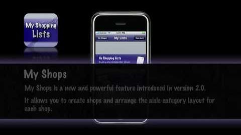 My Shopping Lists Video Guide - Part 1