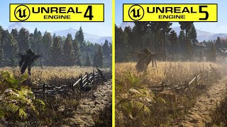 Medieval Game Environment Demo Unreal Engine 4.26 vs Unreal Engine 5.3 RTX 4080 Graphics Comparison