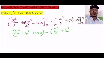 2015 KCSE MATHEMATICS PAPER2 QUESTION 13 ON integration