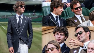 Kimi Antonelli chilling & yapping with Roger Federer at the Wimbledon