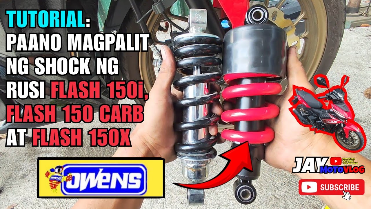 PAANO MAGPALIT NG SHOCK NG RUSI FLASH 150i, CARB AT 150X | INSTALLING OWENS SHOCK