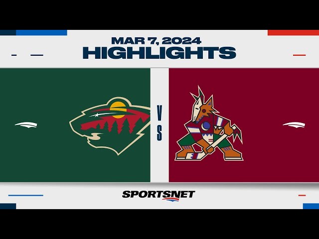 NHL Highlights | Wild vs. Coyotes - March 7, 2024 class=