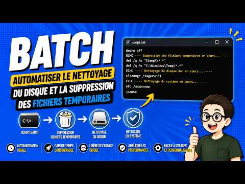 BATCH : Automatiser le nettoyage du disque et la suppression des fichiers temporaires 🧹