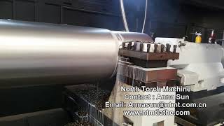 Horizontal CNC Turning Lathe Machine PLC Control Heavy Duty