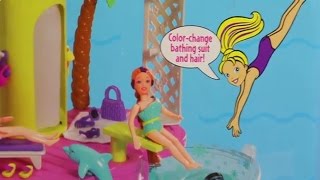 Frozen Elsa Disney Princess Pool Party Polly Pocket Color Change Dolls Ariel Mermaids Barbie Toys