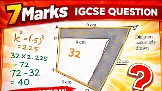 7 Marks IGCSE Maths | Similar Shapes Question (Full Solution)