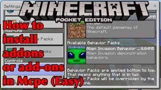 How to install addons/add-ons in Minecraft Pocket Edition (Minecraft PE/Mcpe) Addon/Add-on Tutorial screenshot 4