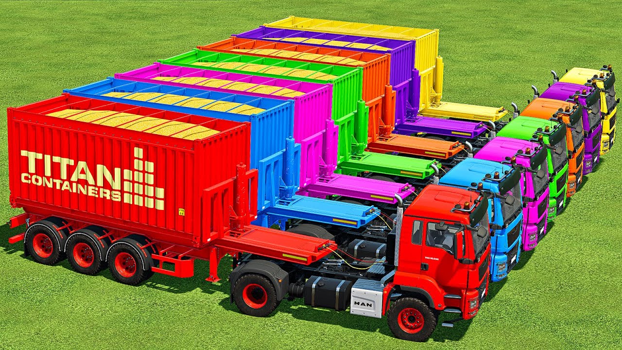 LOAD & TRANSPORT CORN, TRACTORS, CARS WITH MAN TRUCKS - Farming Simulator 22