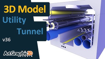 Professional Cross Section Utility Tunnel 3D Model | Realistic Modeling in 3D Blender