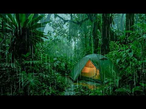 🎧Listen, Relax & Fall Asleep with Heavy Rain on Tent in Deep Forest | Natural Rain Sounds (No Ads)