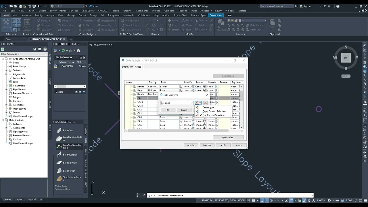 H11D48 CURVA Y CANAL CIVIL 3D