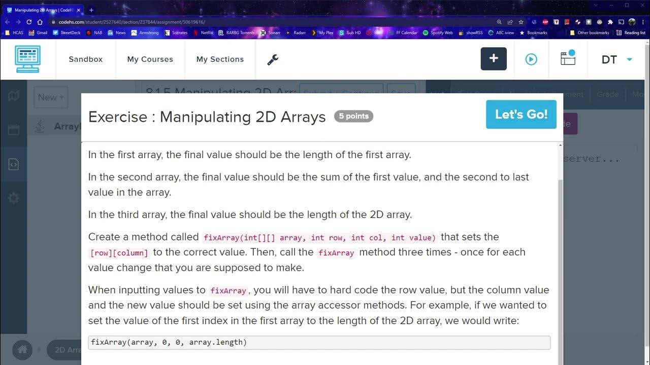 Codehs apcsa 8 1 5 manipulating 2d arrays youtube