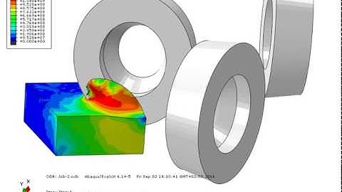 Abaqus CAE explicit shell end milling of 20NiCrMo5 Mises Stress 2 example 2
