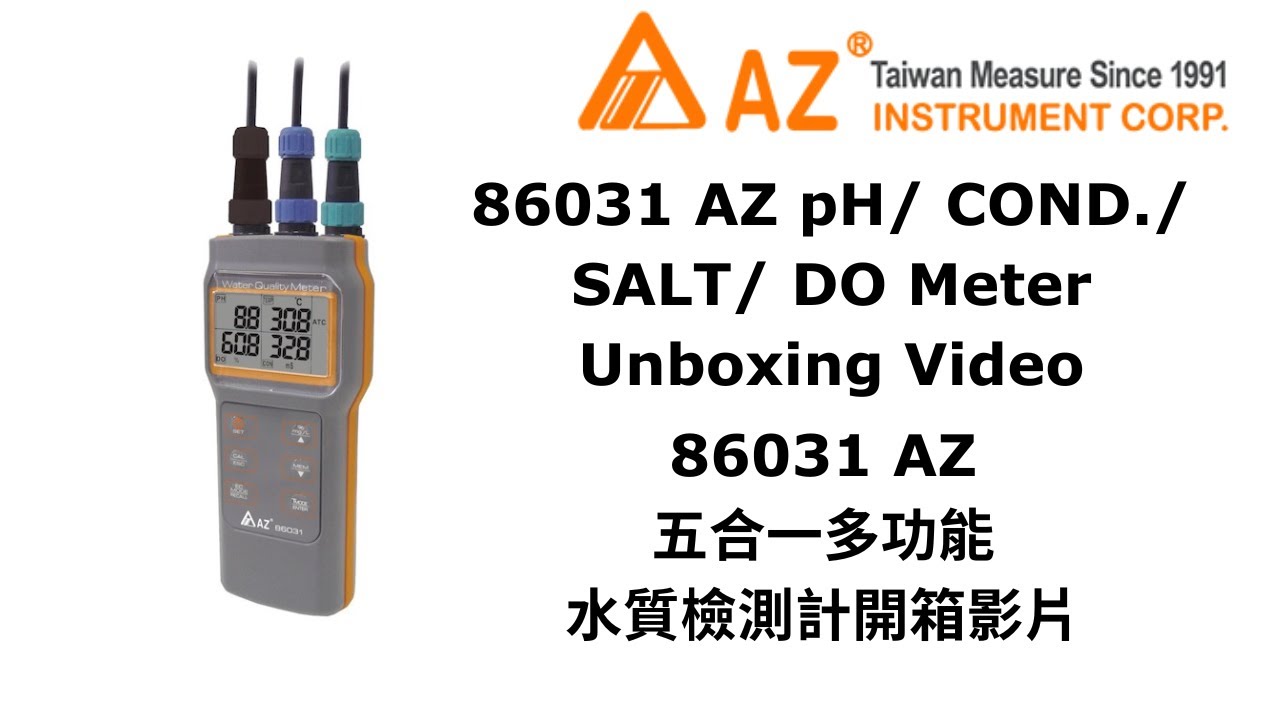 86031 AZ IP67 Combo Water MeterpH/EC/SALT/TDS/D.O Unboxing Video YouTube