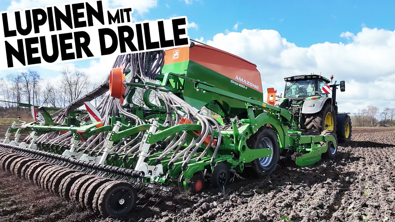 Lupinen-Aussaat mit der Amazone Cirrus: Wird das unsere neue Drille?? 🧐