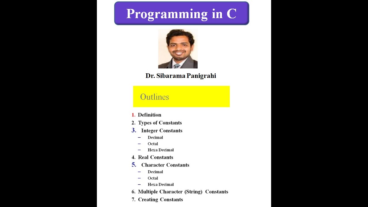 Constants | Literals | Types of Constants | Lecture 3 Programming in C ...