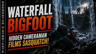 Waterfall Bigfoot - Hidden camera man films Sasquatch