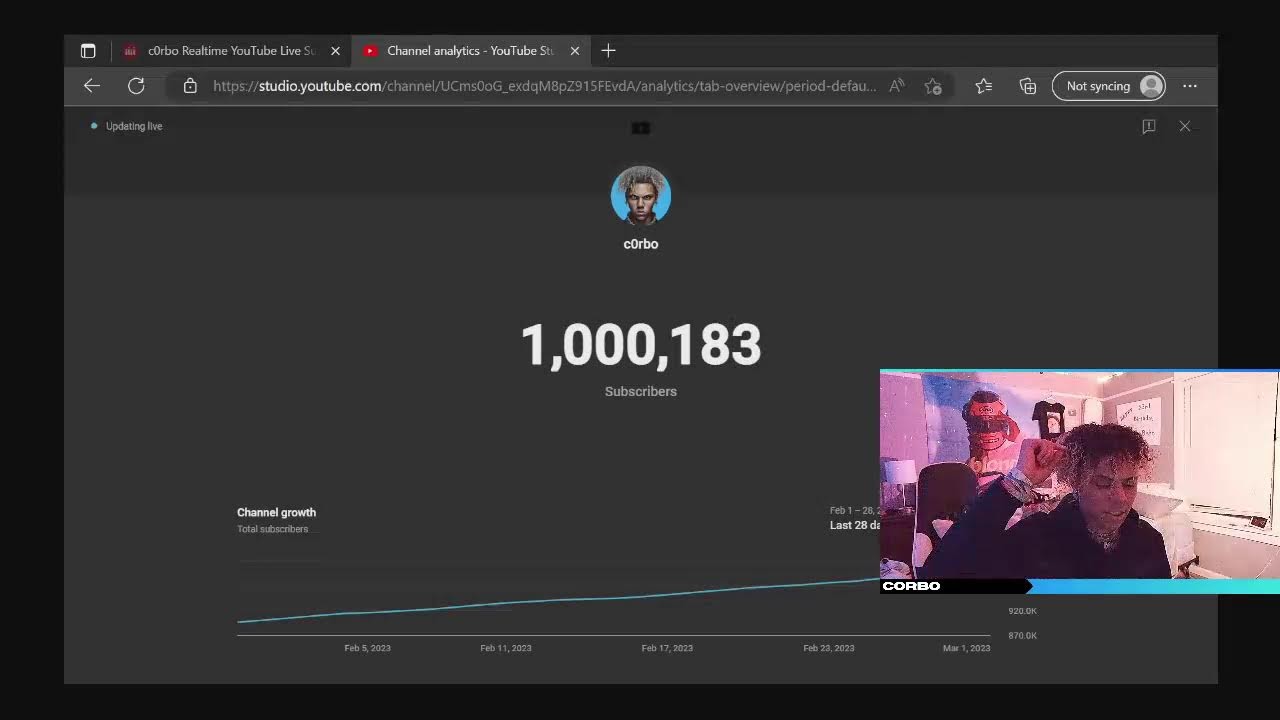 1 MILLION SUBSCRIBERS COUNTDOWN!!! JOIN NOW!!!! Realtime YouTube Live ...