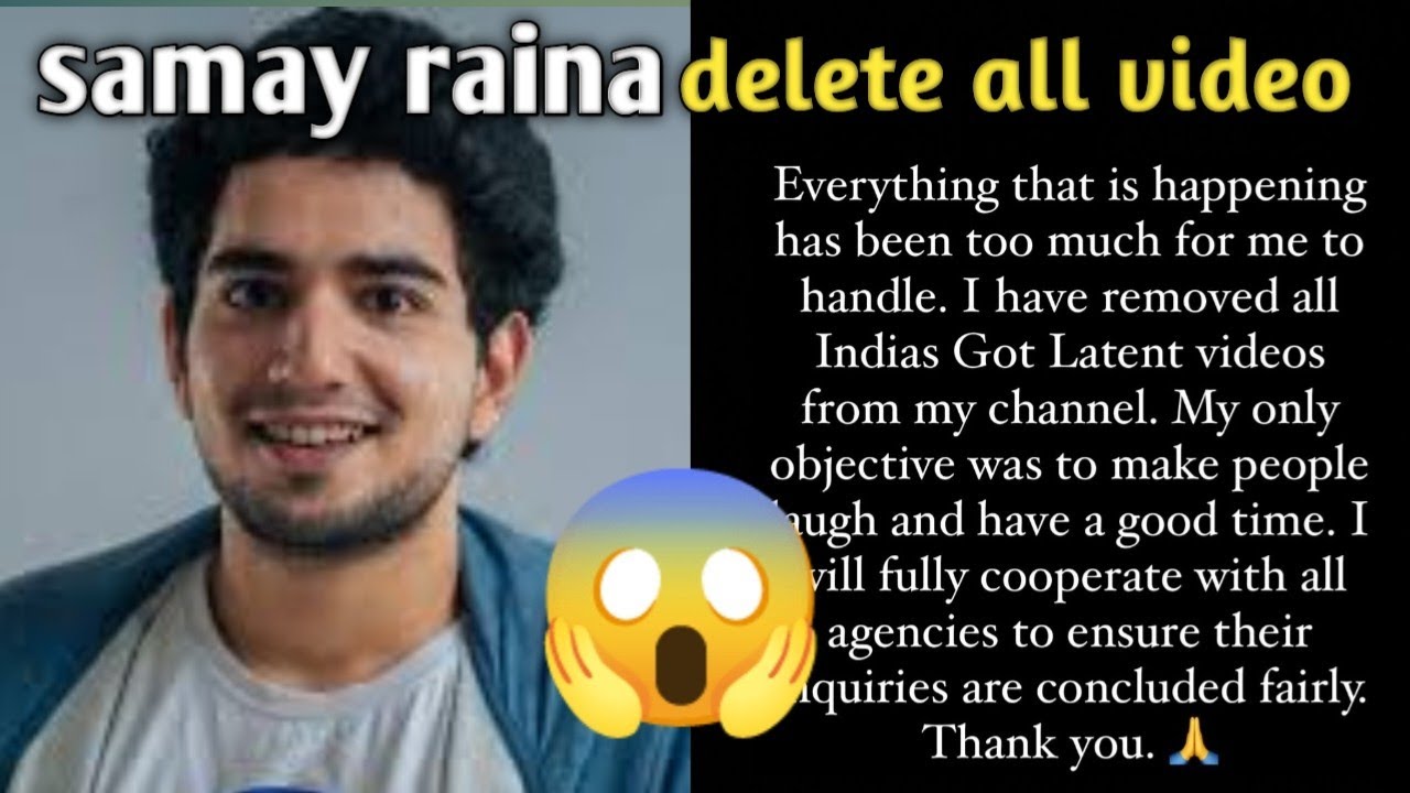 Samay raina delete all india got latent show episode youtube