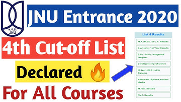 Jnu Entrance Exam 2020 Result | 4th Cut-off List Declared | JNUEE 2020 4th cutoff list released