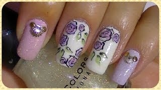 nail roses simple tutorial