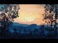 10-Minuten-Malerei: Romantischer Sonnenuntergang