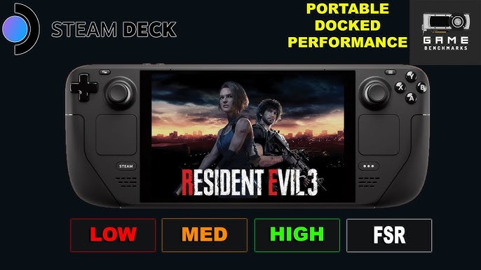 STEAM DECK, Resident Evil 2 Benchmark, 800P, 1080P, Low, Med, High,  Optimal Settings