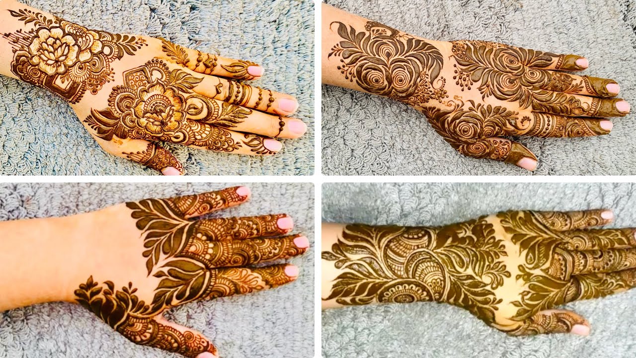 4different types of henna design flowers 🌷 mehndi design Doha design