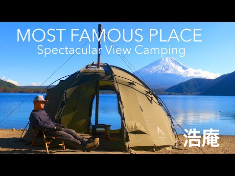 【Most Famous campsite in Japan EP42】 solocamping with wood stove! Landcruiser camper Relaxing 洪庵