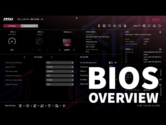 MSI MPG Z490 Gaming Carbon WiFi BIOS Overview - YouTube