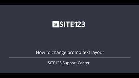 SITE123 - How to change promo text layout