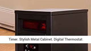 LIFE SMART LifeSmart 6 Element wRemote Large Room Infrared Heater, BlackGray