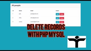 web development -delete form records in PHP MYSQL Urdu/Hindi lecture no 09, 2020 | Thinkwithyou |