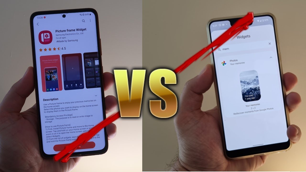 Samsung Picture vs Google Photos Memories Widget