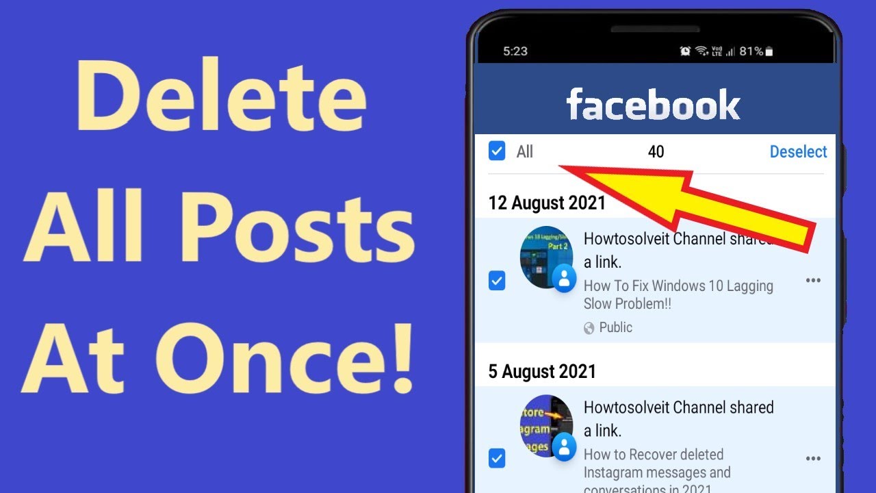 How to Delete All Posts on Facebook 28!! - Howtosolveit