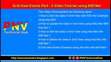 Grid View Events Part - II Video Tutorial using ASP.Net