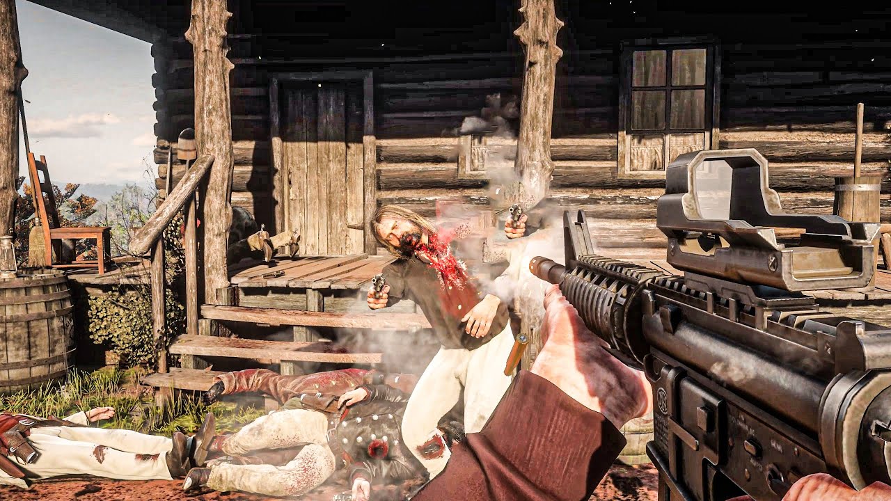 Red Dead Redemption 2: Modern Weapons vs Micah Bell Vol. 1 (M416, TEC 9)