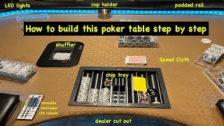 How To Build A DIY Poker Table With A Shuffler, Cup Holders, Lights, Dealer Cut Out, Shuffle Tech